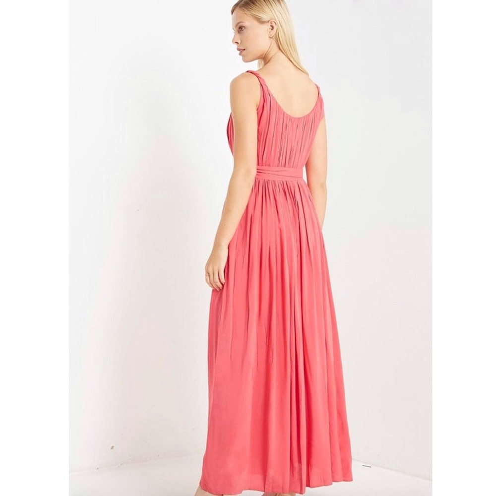 Coral Pleated Maxi Dress - Picture 6 of 7
